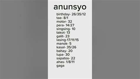 anunsyo numero